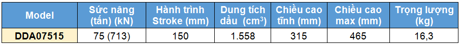 Kich 2 chieu bang nhom 75 tan 150 mm, kich 2 chieu