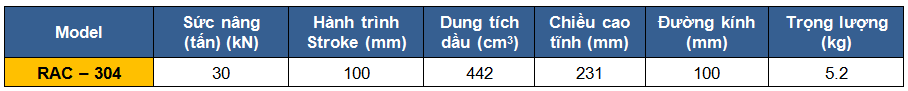 Kich thuy luc 1 chieu bang nhom 30 tan 100 mm