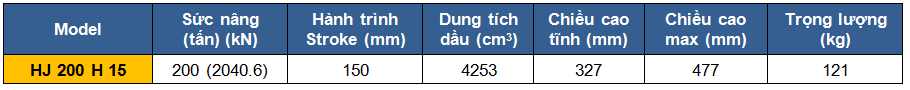 Kích thủy lực 2 chiều 200 tấn 150 mm