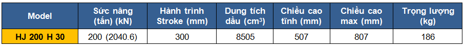 Kích thủy lực 2 chiều 200 tấn 300 mm