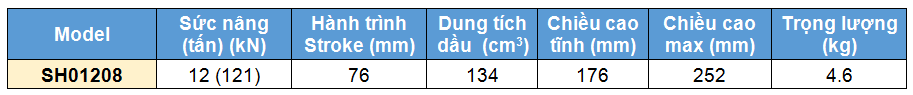 kich 1 chieu rong tam 12 tan 76 mm, kich 1 chieu rong tam