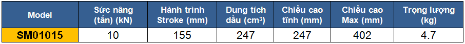 thong so ky thuat kich 1 chieu, kich thuy luc 10 tan, kich thuy luc 1 chieu 10 tan 155 mm, htttp://thegioithuyluc.com.vn