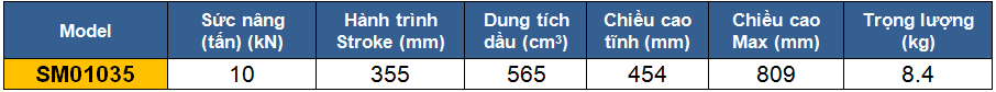 thong so ky thuat kich 1 chieu, kich thuy luc 10 tan, kich thuy luc 1 chieu 10 tan 355 mm, htttp://thegioithuyluc.com.vn