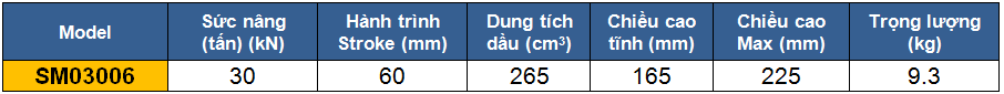 thong so ky thuat kich 1 chieu, kich thuy luc 30 tan, kich thuy luc 1 chieu 30 tan 60 mm, htttp://thegioithuyluc.com.vn