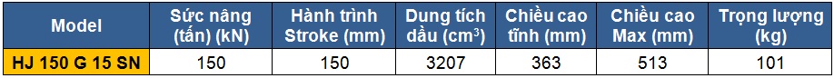 thong so ky thuat kich 150 tan 150 mm, kich vong ham 150 tan 150 mm, kich thuy luc 1 chieu vong ham 150 tan 150 mm, http://thegioithuyluc.com.vn